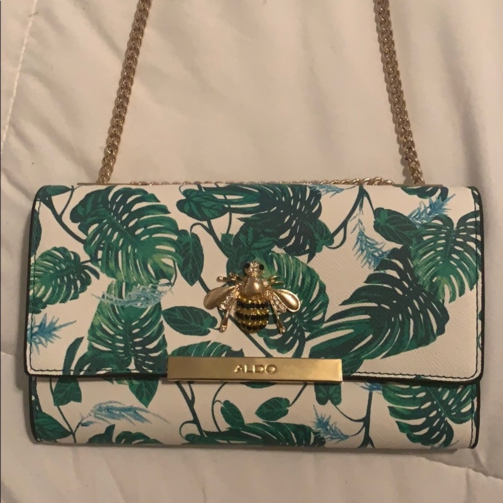 Aldo Monstera Leaf Purse Clutch Wallet